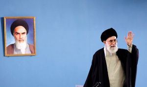 File photo of Iran's Supreme Leader Khamenei gesturing in Tehran