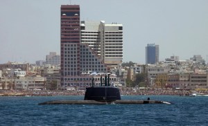 Israeli-Navy-submarine-Dolphin-sails-a