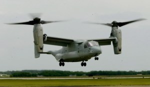 V-22 Osprey makes a vertical landing