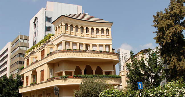 The Pagoda house, a Bauhaus style building in Tel Aviv
