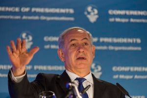 Israel's Prime Minister Benjamin Netanyahu attends the Conference Of Presidents of Major American Jewish Organizations in Jerusalem