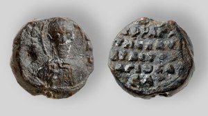 Das 800 Jahre alte St. Sabas Siegel von beiden Seiten. (© Clara Amit/IAA)