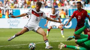Fussballgott? Thomas Müller beim WM-Auftakt gegen Purtogal am 16. Juli 2014