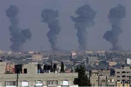 Smoke rises from Gaza airport - Flash 90 