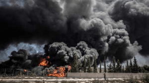 Kraftwerk im Gazastreifen steht nach Treffern von Hamas in Flammen