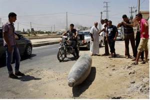 Unexploded IDF missile in Gaza (file); Flash 90 