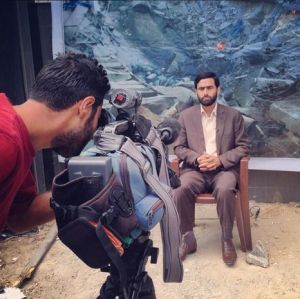 Hamassprecher Muschir Al Masri gibt ein Interview im Krankenhaus