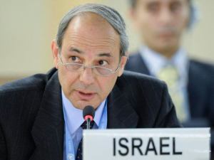 Ambassador Eviatar Manor addresses the UN Human Rights Council (Copyright: Israel Mission to the UN, Geneva)