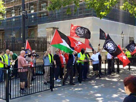Anti-jüdische Demonstration in London am 4. Juli